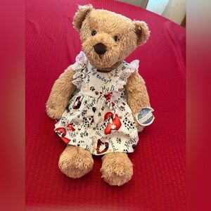 Charming Brown Teddy Bear in Heart Dress